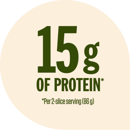 15 grams of protein per 2-slice serving