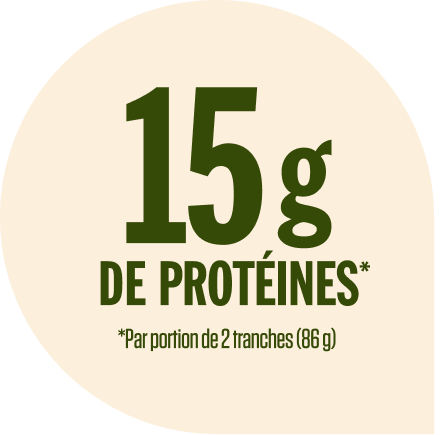 15 grammes de protéines par portion de 2 tranches