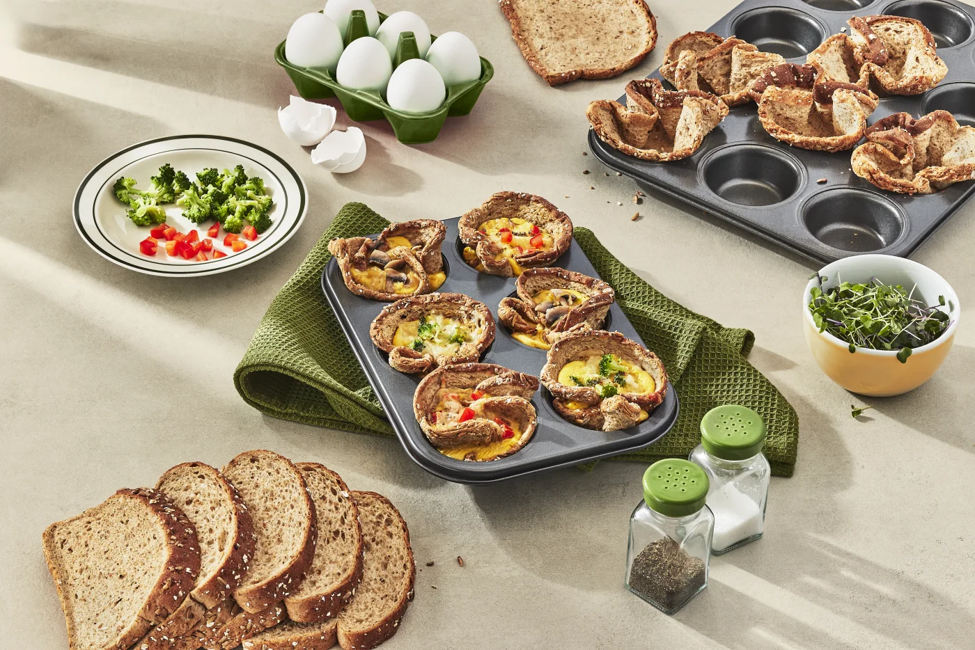 Mini-quiches protéinées aux légumes